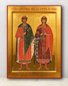Икона «Борис и Глеб, благоверные князья» Иркутск