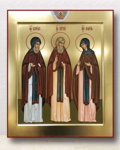 Икона «Кирилл, Мария и Сергий Радонежские, преподобные» Иркутск