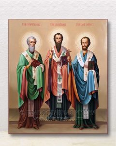 Икона «Василий Великий, Григорий Богослов и Иоанн Златоуст» Иркутск